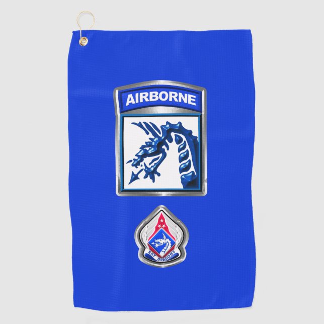 XVIII Airborne Corps Patch & Insignia Golf Towel (Front)