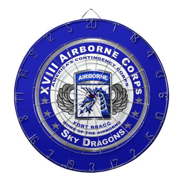 XVIII Airborne Corps Sky Dragons Dartboard (Front)