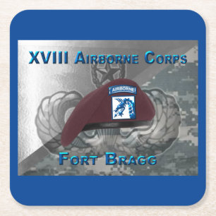 XVIII Airborne Corps Square Paper Coaster