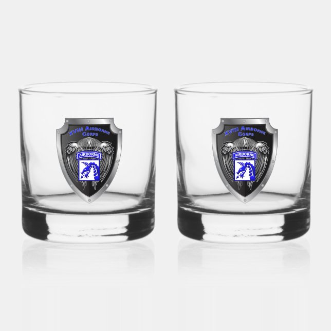 XVIII AIRBORNE CORPS WHISKEY GLASS (Front)