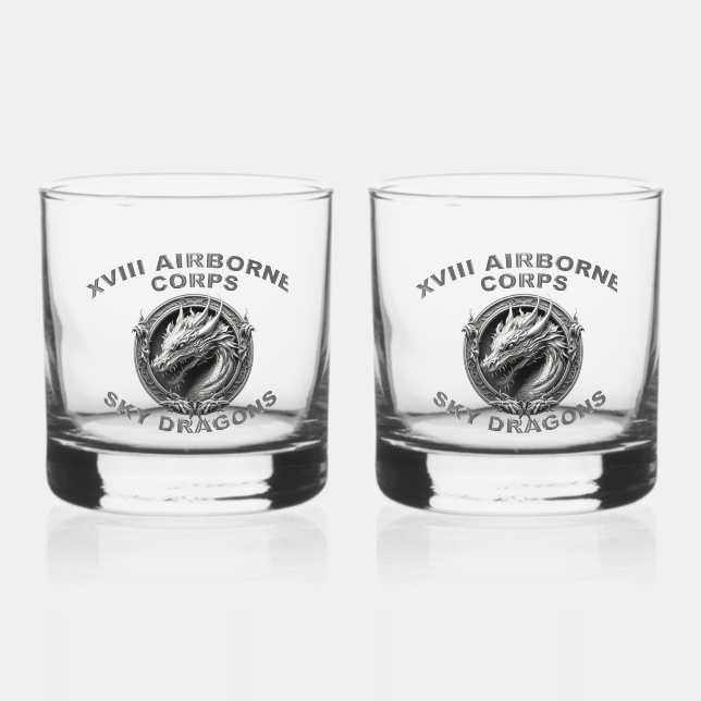 XVIII AIRBORNE CORPS  WHISKEY GLASS (Front)