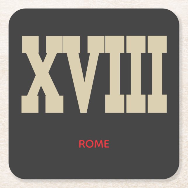 XVIII SQUARE PAPER COASTER (Front)