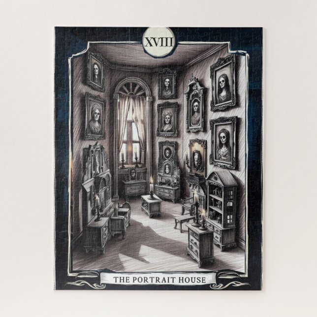 XVIII The Portrait House – Still Watching, Tarot Jigsaw Puzzle (Vertical)