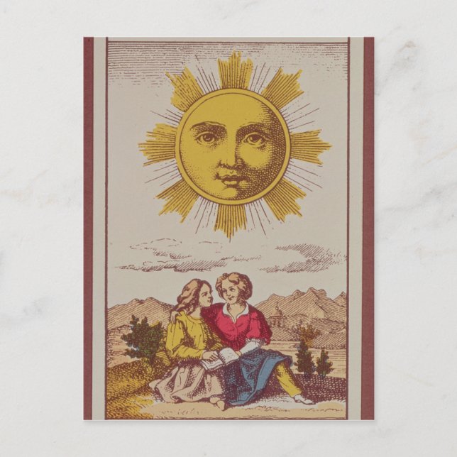 XVIIII Le Soleil, French tarot card of the Sun (Front)