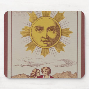 XVIIII Le Soleil, French tarot card of the Sun Mouse Pad