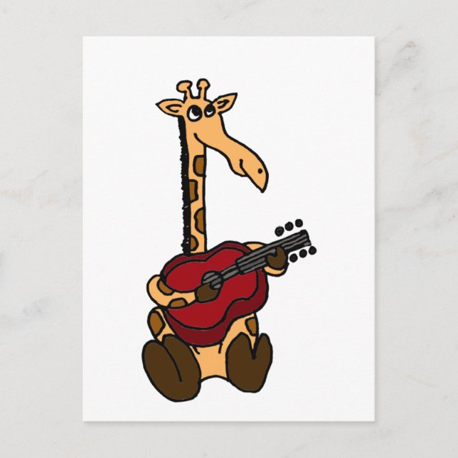 XX- Awesome Giraffe Playing Guitar Postcard (Front)