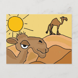 XX- Camel in the Desert Folk Art Postcard