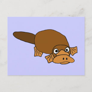 XX- Duck Billed Platypus Cartoon Postcard