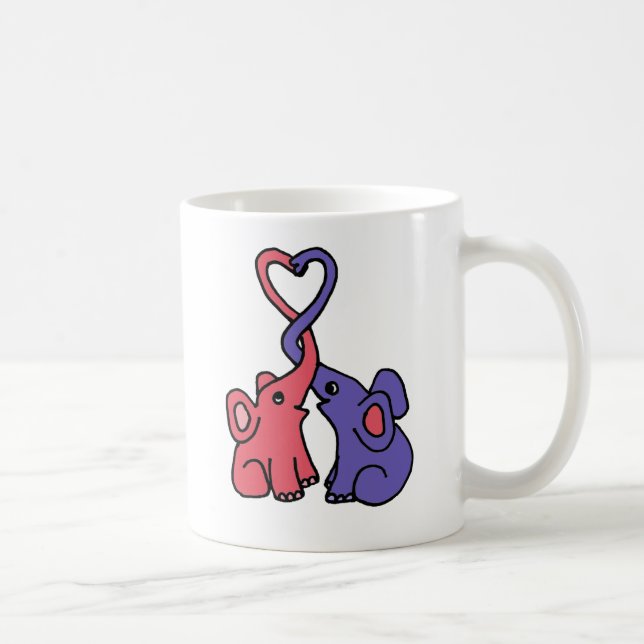 XX- Elephant Love Cartoon Coffee Mug (Right)