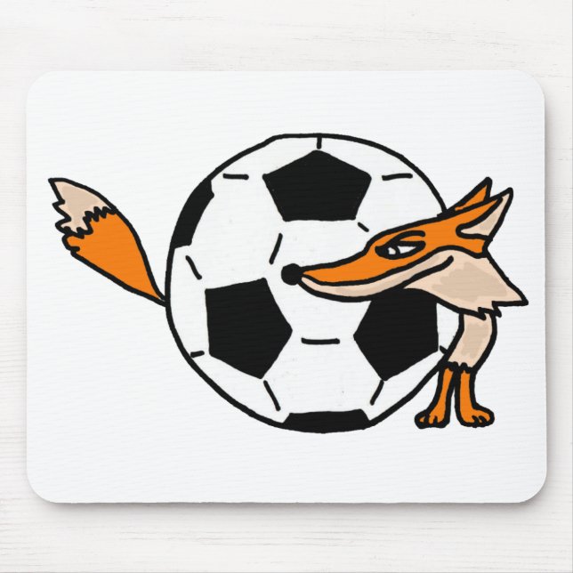 XX- Fox Behind a Soccer ball Art Mouse Pad (Front)