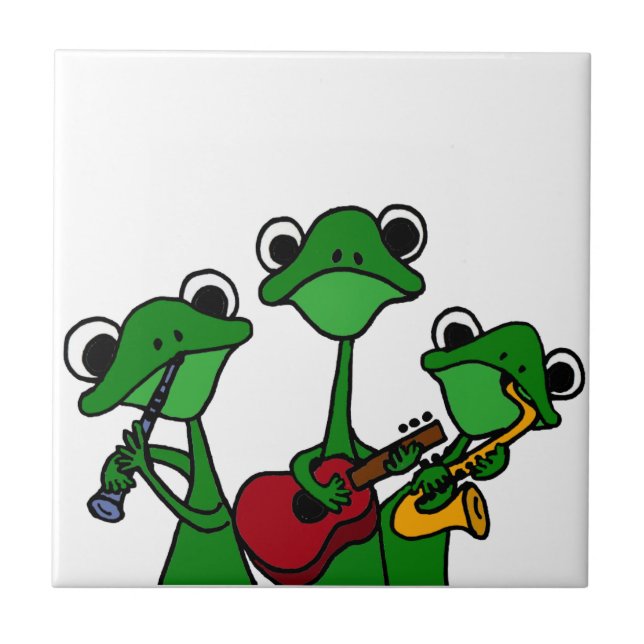XX- Frogs Playing Music Cartoon Tile (Front)