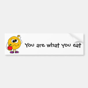 XX- Fruity Face Eating an Apple Bumper Sticker