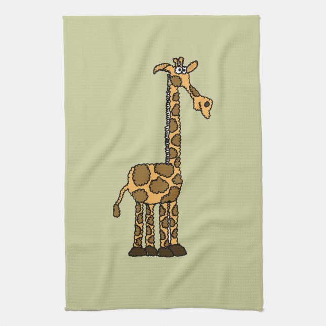 XX- Funky Giraffe cartoon Tea Towel (Vertical)