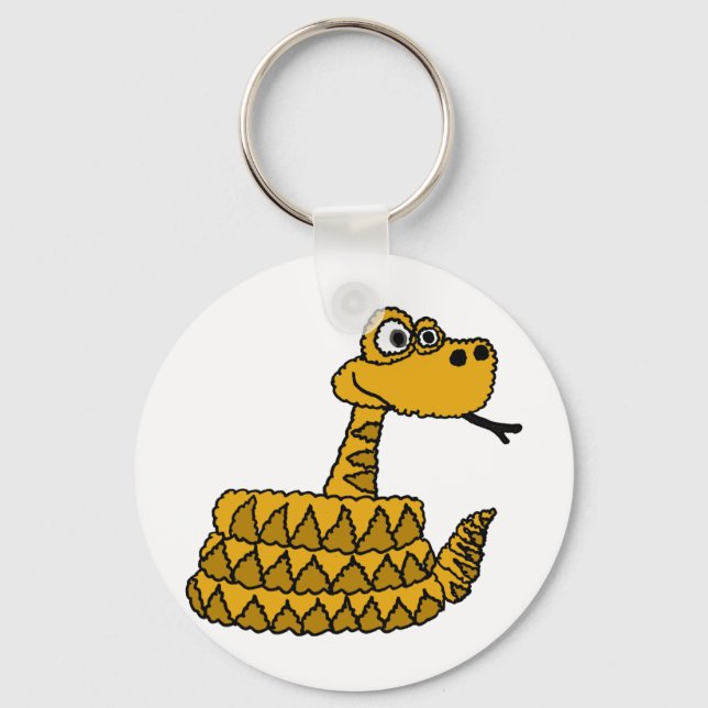 XX- Funky Rattlesnake Cartoon Key Ring (Front)