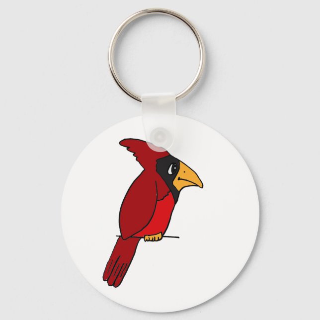 XX- Funky Red Cardinal Key Ring (Front)