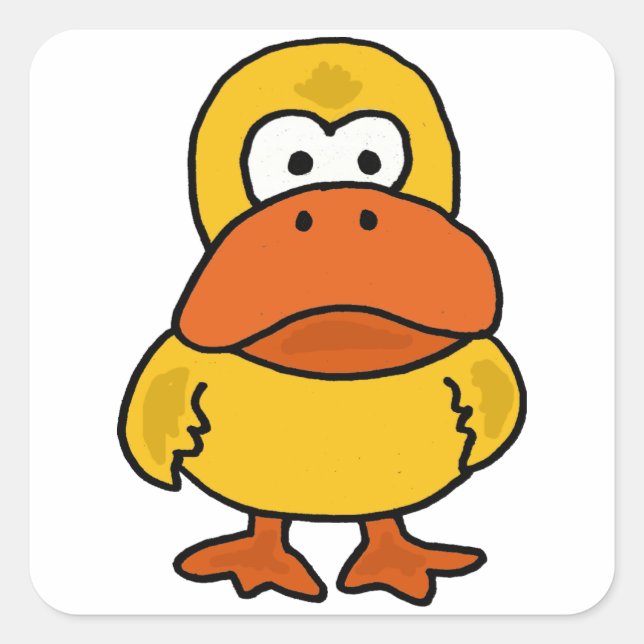 XX- Funny Angry Duck Cartoon Square Sticker (Front)