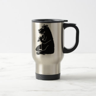 XX- Funny Black Bear doing Yoga Travel Mug