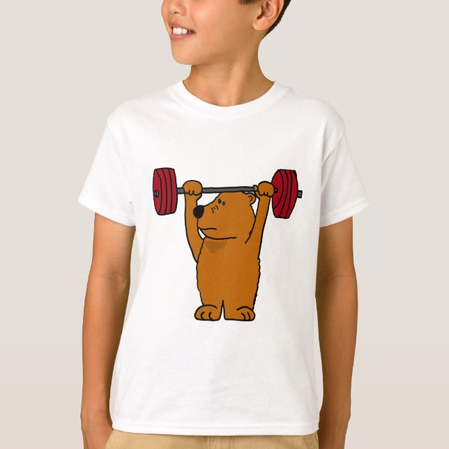 XX- Funny Brown Bear Weight Lifting T-Shirt (Front)