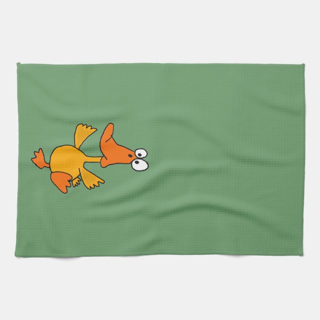 XX- Funny Dancing Duck Cartoon Tea Towel (Horizontal)