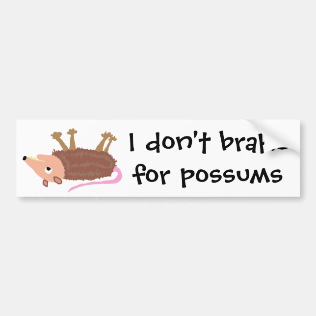 XX- Funny Dead Possum Roadkill Cartoon Bumper Sticker (Front)
