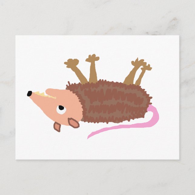 XX- Funny Dead Possum Roadkill Cartoon Postcard (Front)