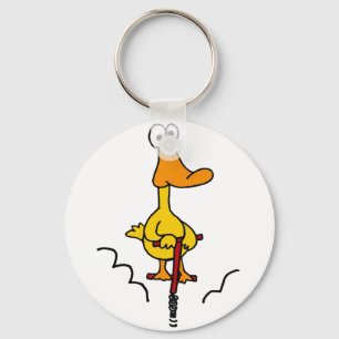 XX- Funny Duck on a Pogo Stick Key Ring