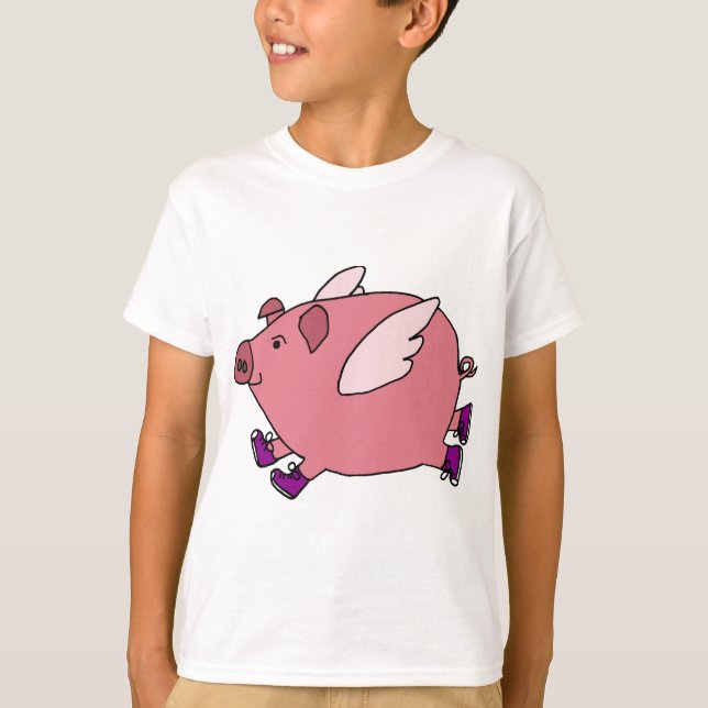 XX- Funny Flying Pig with Sneakers (Front)
