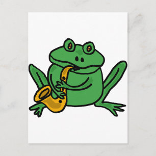 XX- Funny Frog Playing Saxophone Postcard