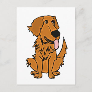 XX- Funny Golden Retriever Dog Cartoon Postcard