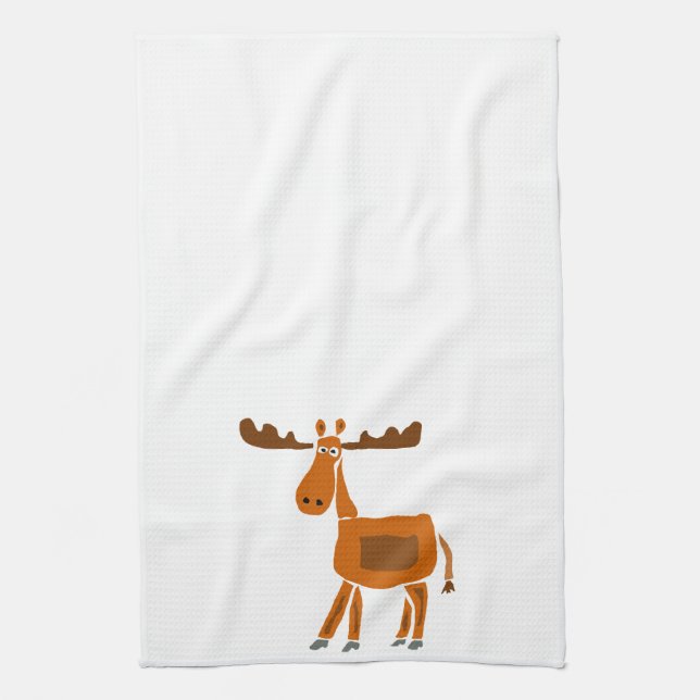 XX- Funny Moose Art Design Tea Towel (Vertical)