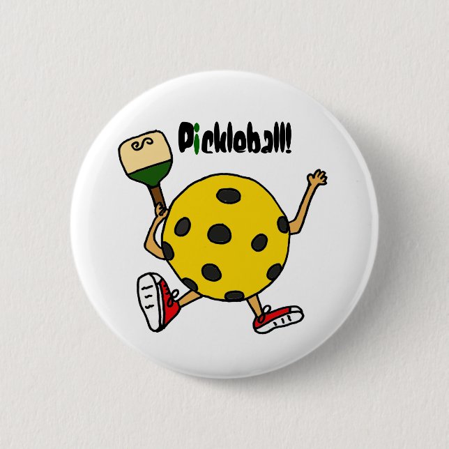 XX- Funny Pickleball Character 6 Cm Round Badge (Front)