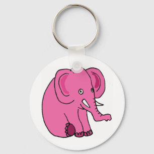 XX- Funny Pink Elephant Key Ring