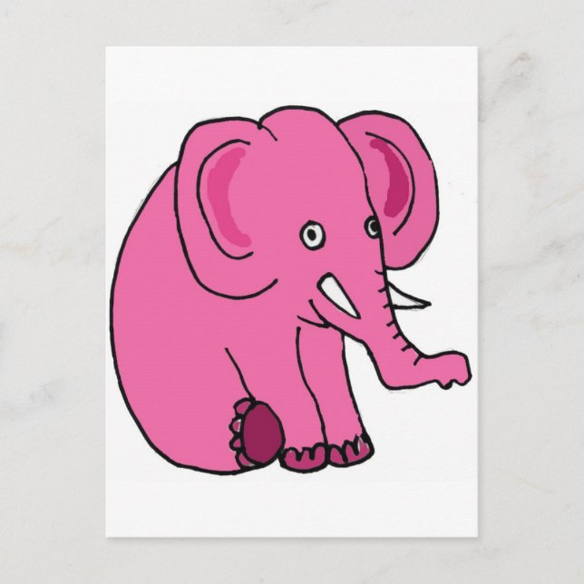 XX- Funny Pink Elephant Postcard (Front)