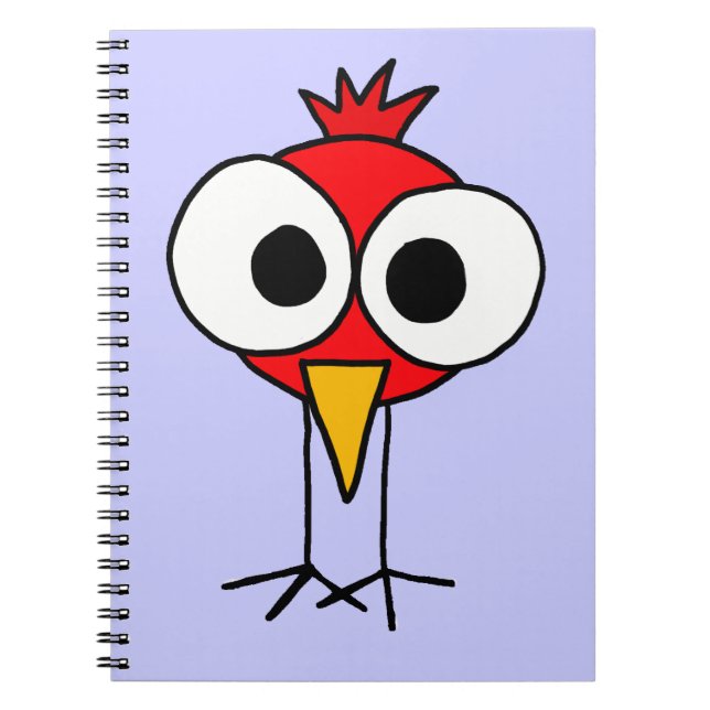 XX- Funny Redbird Cartoon Spiral Notebook (Front)