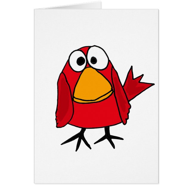 XX- Funny Sad Cardinal Bird Cartoon (Front)