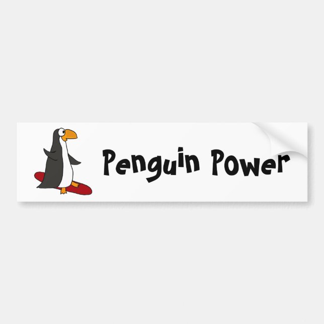 XX- Funny Snowboarding Penguin Bumper Sticker (Front)