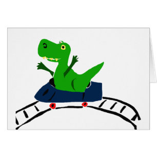 XX- Funny T-rex Dinosaur on Roller Coaster Art
