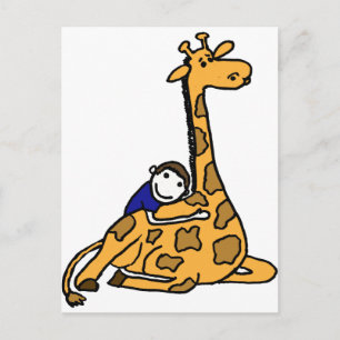 XX- Giraffe Hug Postcard