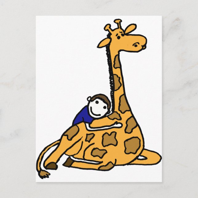 XX- Giraffe Hug Postcard (Front)