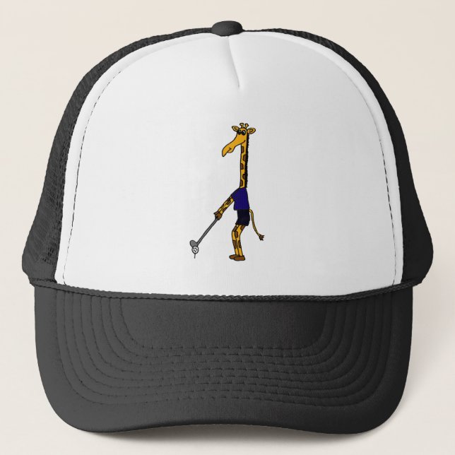 XX- Giraffe Playing Golf Design Trucker Hat (Front)
