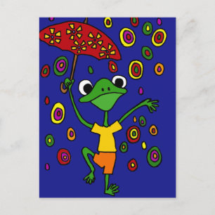 XX- Glorious Frog Dancing in the Rain Postcard