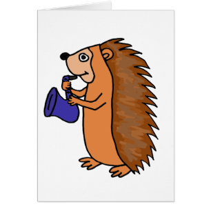 XX- Hedgehog Playing Saxophone Cartoon