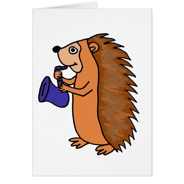XX- Hedgehog Playing Saxophone Cartoon (Front)