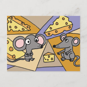 XX- Mice and Cheese Art Postcard