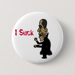XX- Obama the Vampire Political Cartoon 6 Cm Round Badge