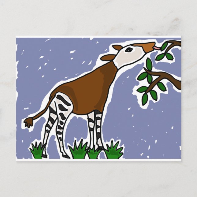 XX- Okapi Art Cartoon Postcard (Front)