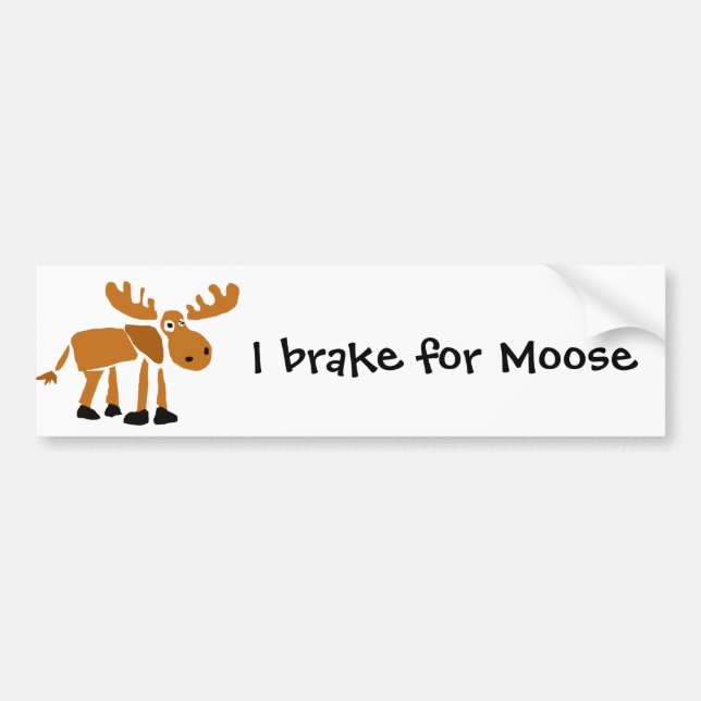 XX- Primitive Art Moose Bumper Sticker (Front)