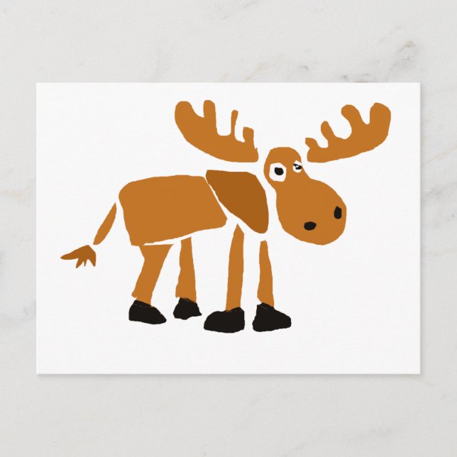XX- Primitive Art Moose Postcard (Front)