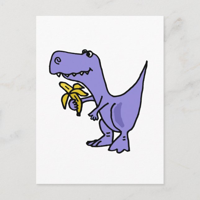 XX- T-Rex Dinosaur Eating Banana Cartoon Postcard (Front)