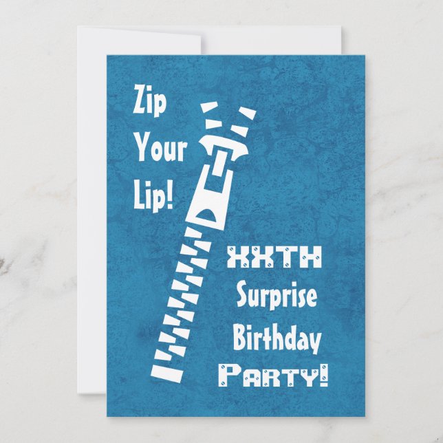 xxth SURPRISE Blue Birthday Party SB002 Invitation (Front)